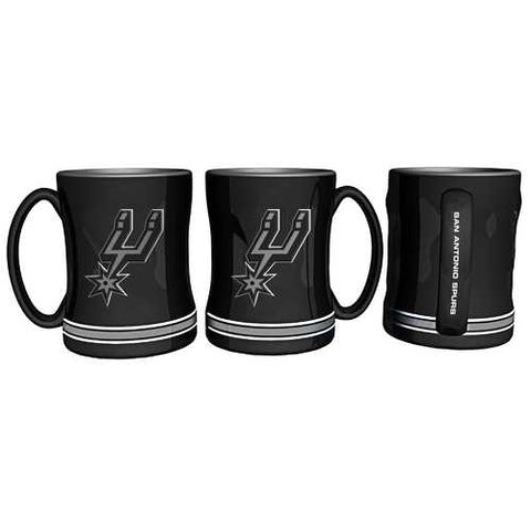 San Antonio Spurs Coffee Mug 14oz Sculpted Relief - New Special Order