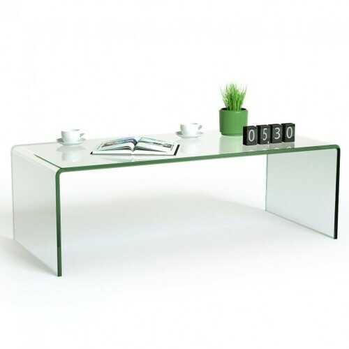 42.0" x 19.7" x 14" Tempered Glass Coffee Table