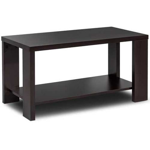 Rectangular Cocktail Coffee Table with Storage Shelf