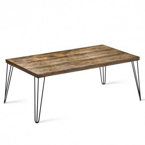 Rustic Industrial Solid Wood Rectangular Cocktail Coffee Table