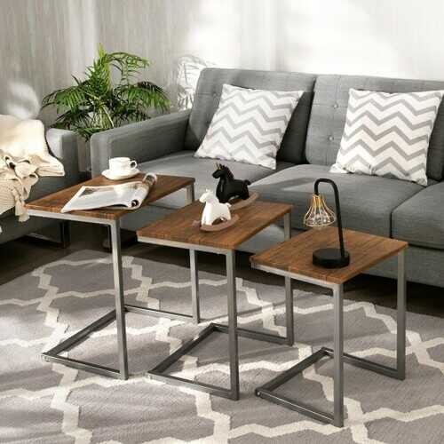 3 Pices Multifunctional Coffee End Table Set