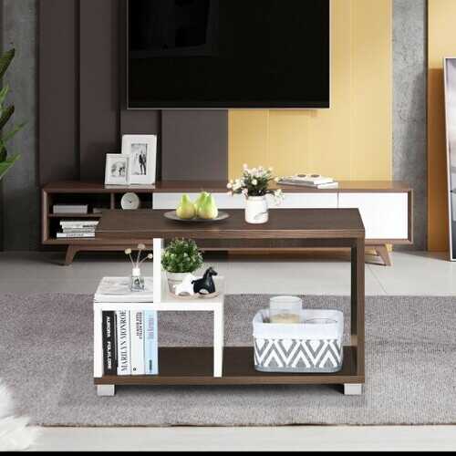 2-tier Rectangular Modern Console Table Coffee Table